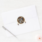 De dieren-1 ronde sticker (Envelop)