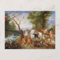 De dieren die Noah's Ark binnenkomen