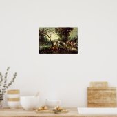 De dieren die Noah's ark binnenkomen Poster (Keuken)