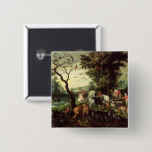 De dieren die Noah's ark binnenkomen Vierkante Button 5,1 Cm (Voorkant /achterkant)