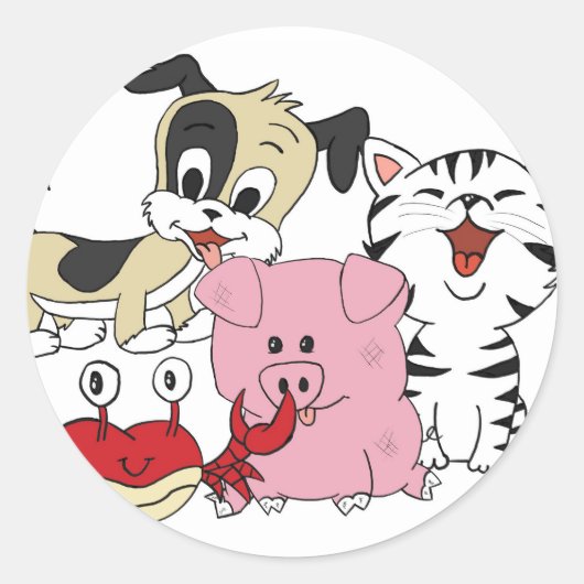 De dieren ronde sticker (Voorkant)