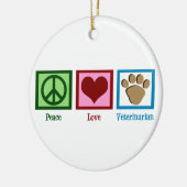 De Dierenarts van de Liefde van de vrede Keramisch Ornament (Links)
