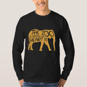 De dierentuin is waar mijn hart olifantendierverzo t-shirt