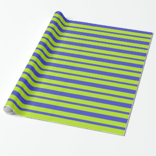 De dikke en Dunne Blauwe en Groene Strepen van het Cadeaupapier