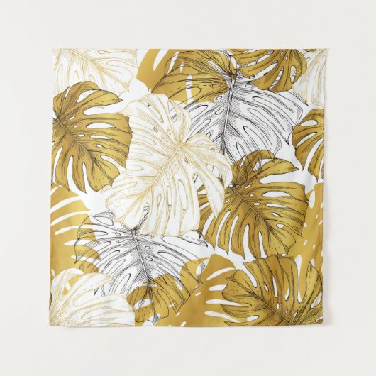 De dikten van een monstera-plant. Afbeelding van g Wandkleed (Voorkant)