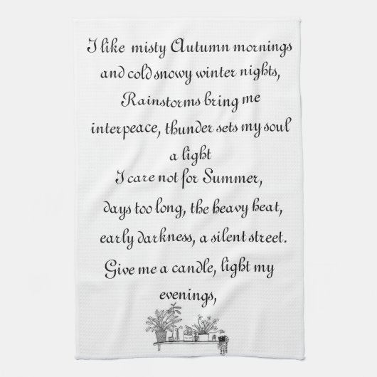 De dingen die ik leuk vind theedoek (Verticaal)