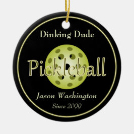 De Dinking Dude Guy Pickleball Ball Keramisch Ornament