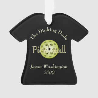 De Dinking Dude Guy Pickleball Ball Ornament