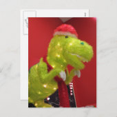 De Dinosaurus van Kerstmis Feestdagenkaart (Voorkant / Achterkant)
