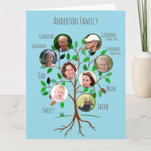 De directe Boom van de Foto van de Familie Kaart (Voorkant)
