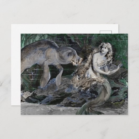 De directeur ontmoet een zeemeermin feestdagenkaart (Voorkant / Achterkant)