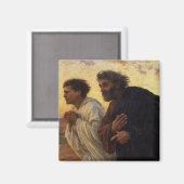 De disciples Peter en John Running Magneet (Voorkant / Achterkant)