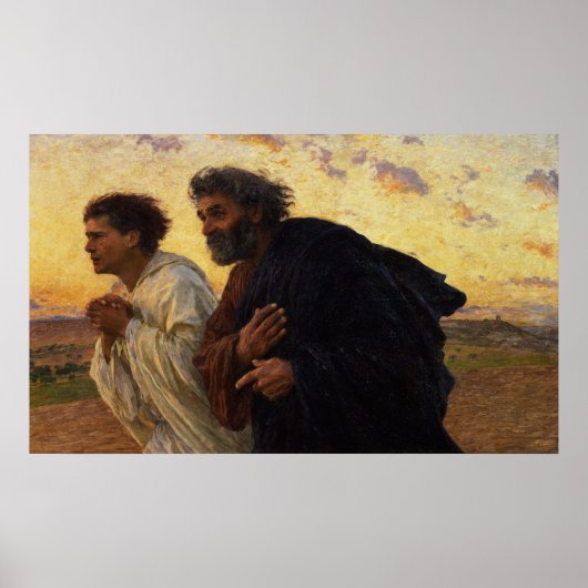 De disciples Peter en John Running Poster (Voorkant)