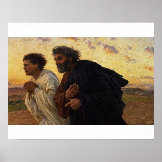 De disciples Peter en John Running Poster (Voorkant)