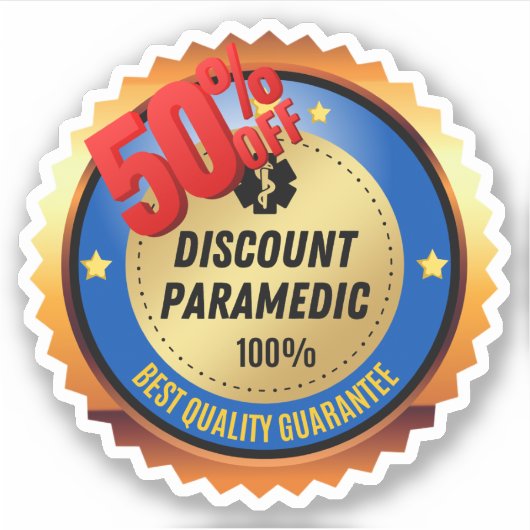 De Discount Paramedic Vinyl Sticker (Voorkant)