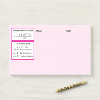 De discriminant en de kwadratische formule Notitie Post-it® Notes