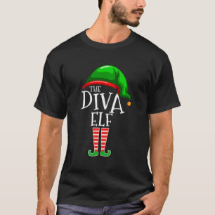 De Diva Elf Family Matching Group kerstcadeau T-shirt