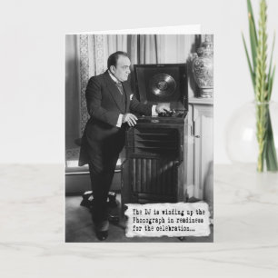 De DJ is klaar voor de geboortecaart Kaart