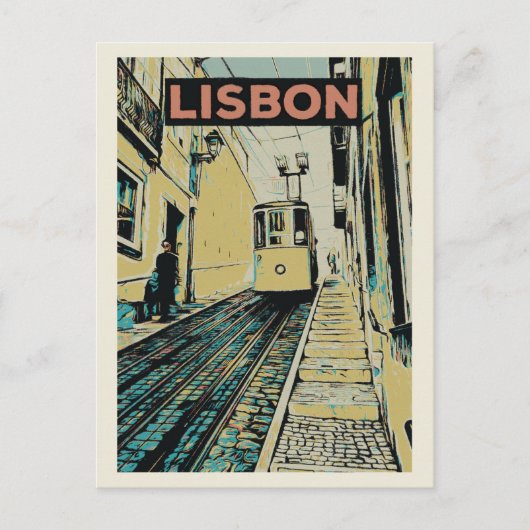 De Do Lavra kabelspoorweg in Lissabon Portugal Briefkaart (Voorkant)