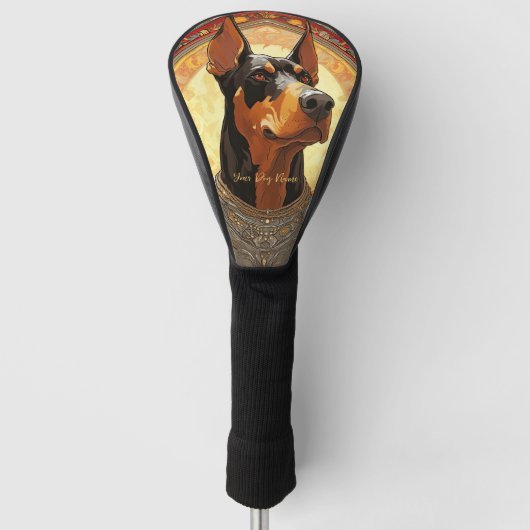 De Doberman Hond 002 - Natalia Mucha Golfheadcover (Voorkant)