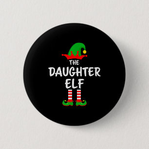 De dochter Elf bijpassende gezins kerst Ronde Button 5,7 Cm