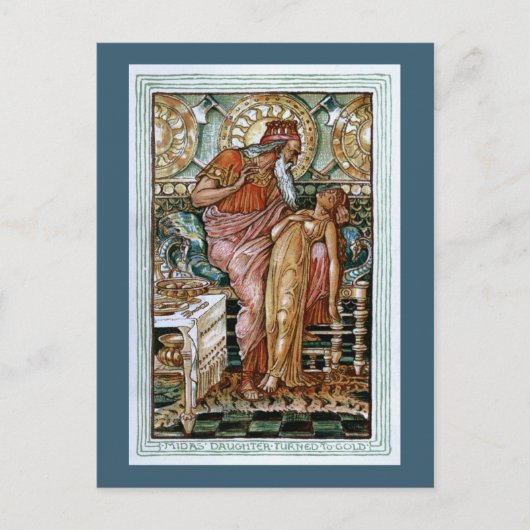 De dochter van Midas veranderde in goud Briefkaart (Voorkant)