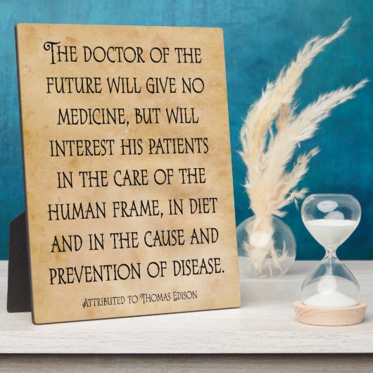 De Doctor of the Future Chiropractic Quote Plaque Fotoplaat (Zijkant)