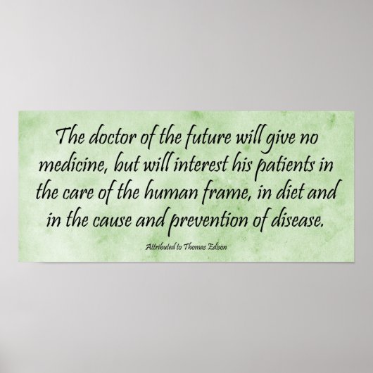 De Doctor of the Future - Edison Quote Print (Voorkant)