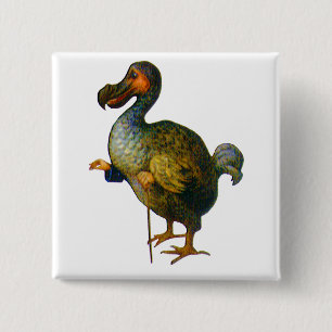 De Dodo Bird Vierkante Button 5,1 Cm