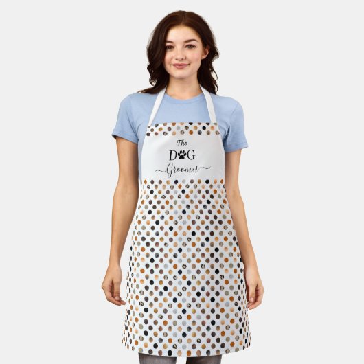 De Dog Groomer Pelpolka-stip professioneel Schort (Gedragen)