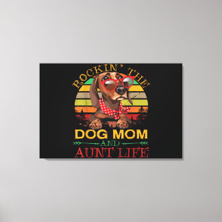 De Dog Mam Tunt voor tante. Canvas Afdruk