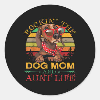De Dog Mam Tunt voor tante. Ronde Sticker