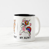 De Dog Mam Tunt voor tante. Tweekleurige Koffiemok (Voorkant rechts)