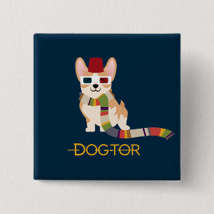 De DOG-tor Vierkante Button 5,1 Cm