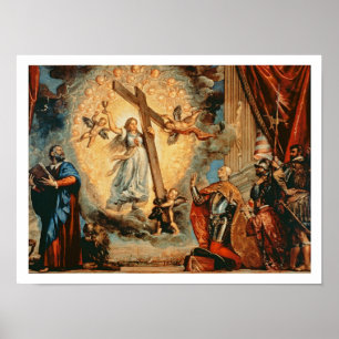 De Doge Grimani knielen voor de gelovigen Poster