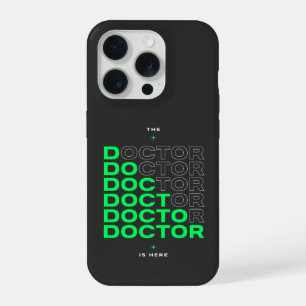 De Dokter Is Hier Neon Tekst Design iPhone 15 Pro Hoesje