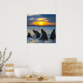 De dolfijnen zonder fles in zonlicht poster (Keuken)
