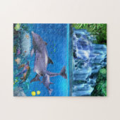 De dolfijnenfamilie legpuzzel (Horizontaal)