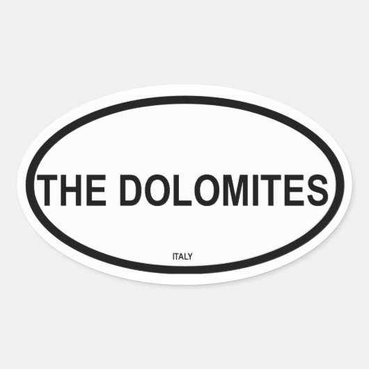 DE DOLOMIETEN OVALE STICKER (Voorkant)