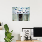 De Dolphin Frescoes in de Bathroom van de Koningin Poster (Thuiskantoor)