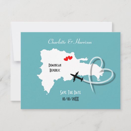 De Dominicaanse Republiek bewaart de datum Save The Date (Voorkant)