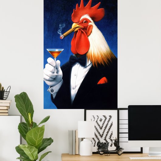 De Don van de Dageraad | Keurige Haantje met Sigaa Poster (Thuiskantoor)