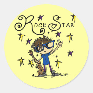De donkerbruine Ster van de Rots Ronde Sticker