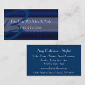 De donkerdere Blauwe Visitekaartjes van de Stilist (Voorkant / Achterkant)