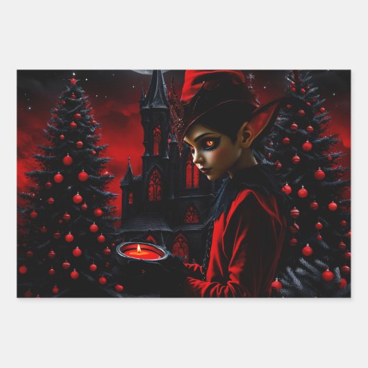 De donkere kersttijd. inpakpapier vel (Voorkant 3)