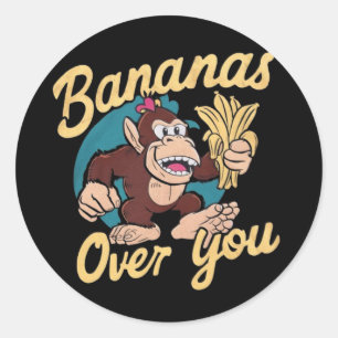 De Donkey Kong, bananen boven je Ronde Sticker
