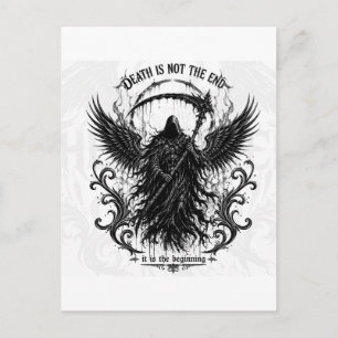 De dood is niet het einde Gothische Grim Reaper Briefkaart