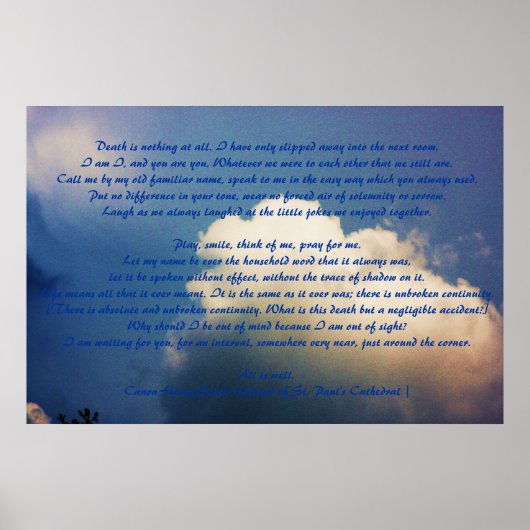 De dood is niets.... poster (Voorkant)