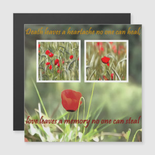 De dood laat een Heartache Poppy Sympathie Card ac Magnetische Uitnodiging