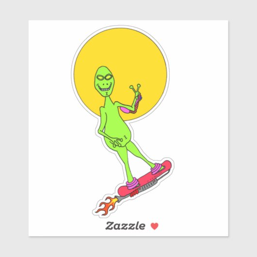 DE DOOD OP ZIJN SPACEBOARD - STICKER (Vel)